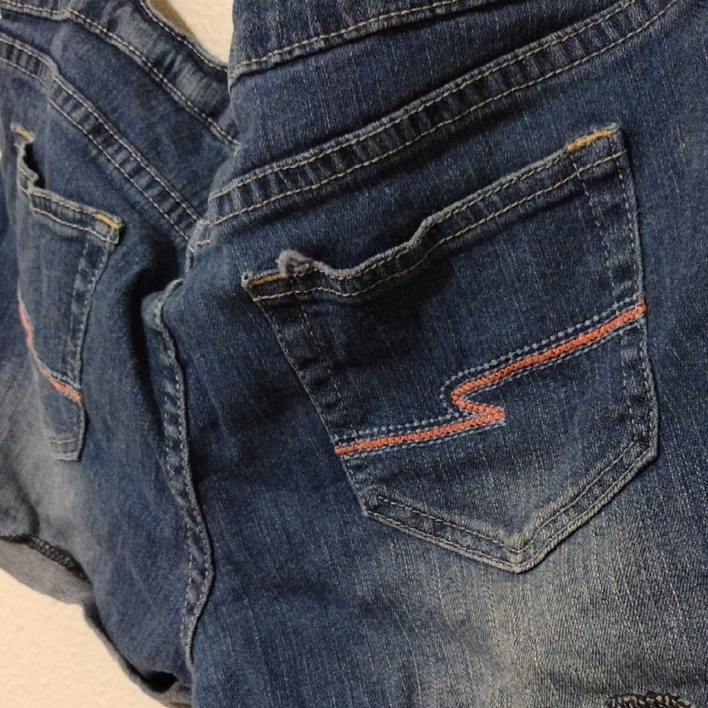 Arizona Jean Company Blue Jean Shorts Distressed Cuffed Casual - Picture 9 of 9